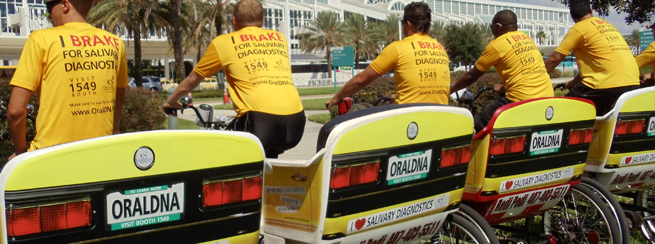 20 OralDNA pedicabs were used during the ADA Annual Session held at the Orange County Convention Center in Orlando, Florida. 20 OralDNA pedicabs were used during the ADA Annual Session held at the Orange County Convention Center in Orlando, Florida.